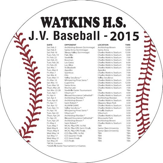 Images of our 2026-2027 Local Team Schedules No. 294