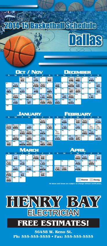 Image of our 2026-2027 NBA Team Schedule No. 3233