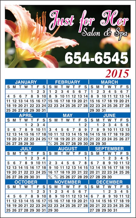 Images of our 2026 Magnetic Calendars No. 3371A