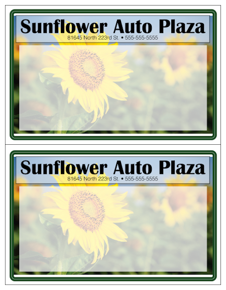 Images of our Custom Printed Automotive Laser Sheets