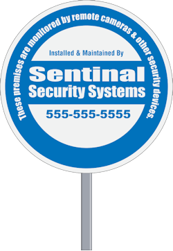 Circle shape security yard sign