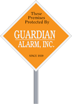 Diamond shape security yard sign