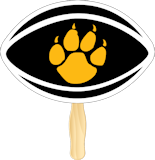 Football shape wood handle poster board rally fan