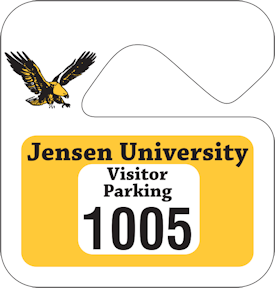 Images of our Custom Plastic Hanging Parking Permits