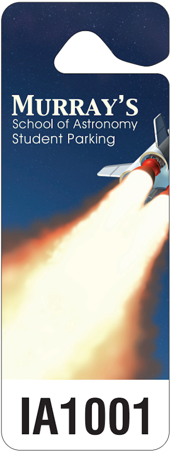 Images of our Custom Plastic Hanging Parking Permits