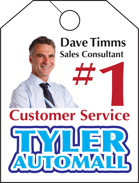 Images of our Custom Dealership Mirror Tags No. 763