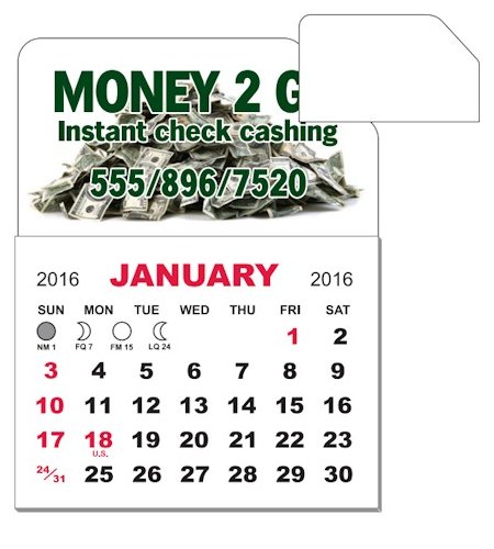 Images of our 2026 Calendar Pads No. 7116