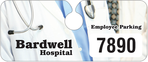 Images of our Custom Plastic Hanging Parking Permits