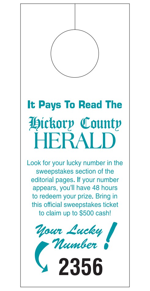 Images of our Custom Door Hangers No. 831