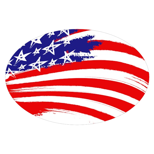 Image of our Number 20207 3" x 2" Oval non-adhesive sticker on White Static Cling Vinyl