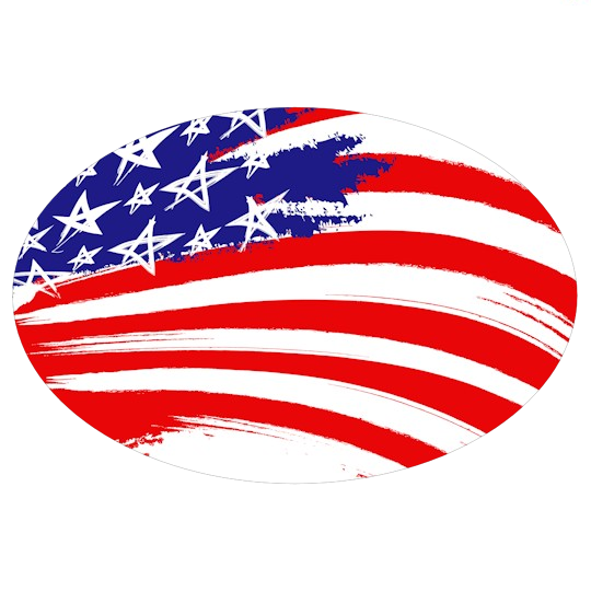 Image of our Number 20607 4.5" x 3" Oval non-adhesive sticker on White Static Cling Vinyl