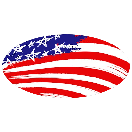 Image of our Number 21207 6" x 3" Oval non-adhesive sticker on White Static Cling Vinyl