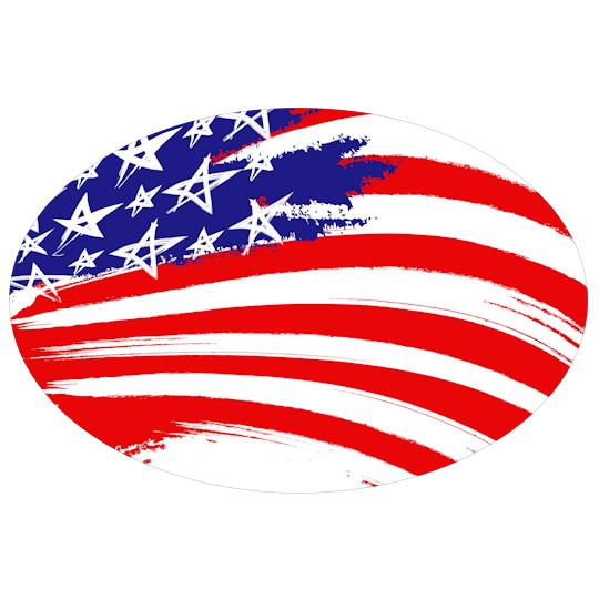 Image of our Number 21307 6" x 4" Oval non-adhesive sticker on White Static Cling Vinyl