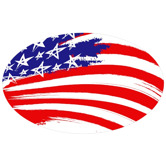 Image of our Number 21807 8" x 5" Oval non-adhesive sticker on White Static Cling Vinyl