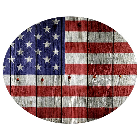 Image of our Number 40907 5" x 4" Oval non-adhesive sticker on White Static Cling Vinyl