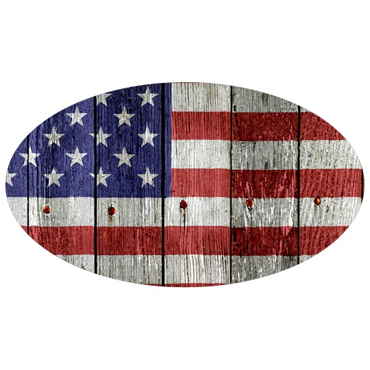 Image of our Number 41507 7" x 4" Oval non-adhesive sticker on White Static Cling Vinyl