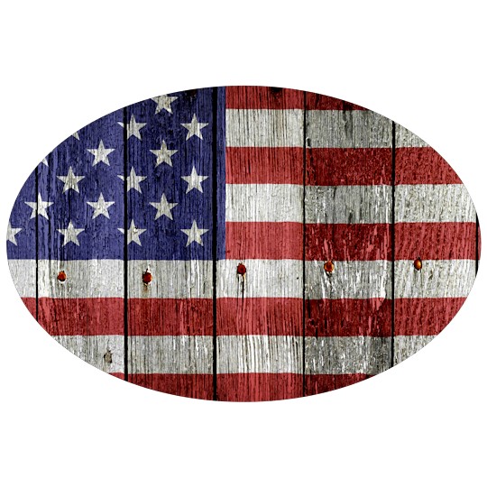 Image of our Number 41907 8.25" x 5.5" Oval non-adhesive sticker on White Static Cling Vinyl