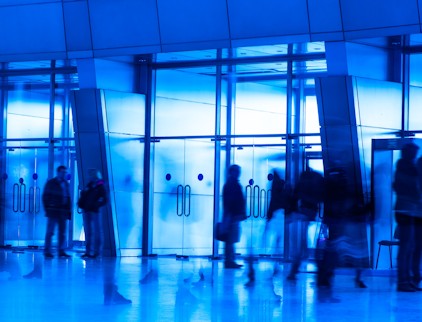 business people in coversations